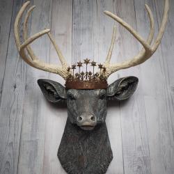 Faux Taxidermy Deer Head Wall Art, Faux Stag Head, Crowned Deer Head