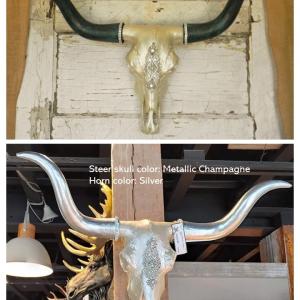 Faux Taxidermy Longhorn Cow Skull, Jeweled Longhorn Skull, Faux Steer Skull
