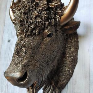 Faux Taxidermy Buffalo Bison Wall Mount, Buffalo Head Wall Mount, Bison Head Wall Mount