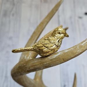 Faux Taxidermy Deer Head with Bird and Floral Crown, Stag Head Wall Mount
