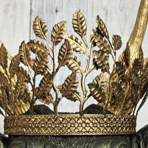 Faux Taxidermy Deer Head Wall Mount, Faux Stag Head with  Leaf Crown