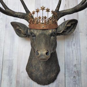 Faux Taxidermy Deer Head Wall Art, Faux Stag Head, Crowned Deer Head