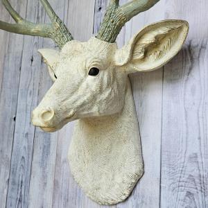 Faux Taxidermy Deer Head with Brass Butterfly, Stag Wall Mount
