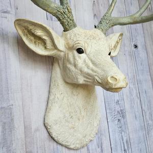 Faux Taxidermy Deer Head with Brass Butterfly, Stag Wall Mount