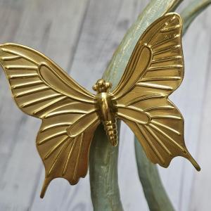 Faux Taxidermy Deer Head with Brass Butterfly, Stag Wall Mount
