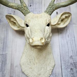 Faux Taxidermy Deer Head with Brass Butterfly, Stag Wall Mount