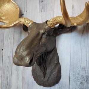 Faux Taxidermy Moose Head Wall Mount, Moose Head Wall Decor