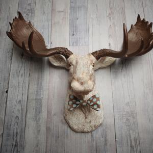 Faux Taxidermy Moose Head Wall Art