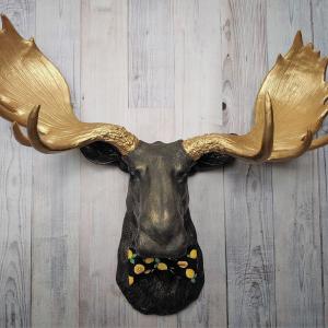 Faux Taxidermy Moose Head Wall Mount, Moose Head Wall Decor, Faux Animal Heads