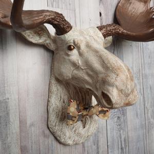 Faux Taxidermy Moose Head, Moose Head with Bow Tie