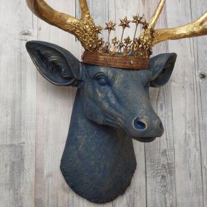 Faux Taxidermy Deer Head Wall Art, Faux Stag Head, Crowned Deer Head