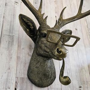 faux taxidermy deer head wall mount, frankie stag