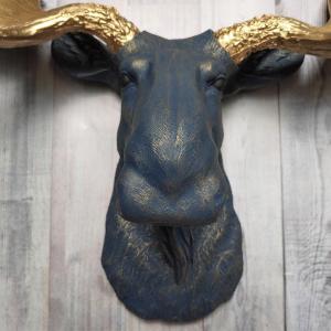 Faux Taxidermy Moose Head Wall Mount, Moose Head Wall Decor, Faux Animal Heads