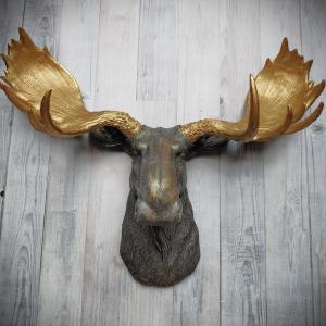 Faux Taxidermy Moose Head Wall Mount, Moose Head Wall Decor,  Moose Head Wall Art