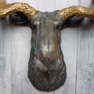 Faux Taxidermy Moose Head Wall Mount, Moose Head Wall Decor,  Moose Head Wall Art
