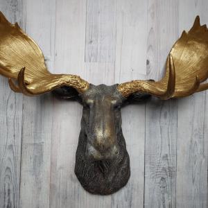 Faux Taxidermy Moose Head Wall Mount, Moose Head Wall Decor,  Moose Head Wall Art