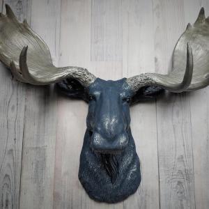 Faux Taxidermy Moose Head, Moose Head Wall Mount, Moose Head Wall Art