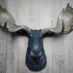 Faux Taxidermy Moose Head, Moose Head Wall Mount, Moose Head Wall Art