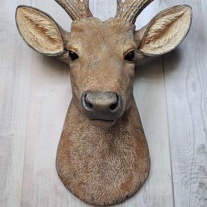 Faux taxidermy natural looking deer head