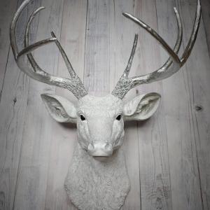 Faux Taxidermy Deer Head Wall Mount, Large Faux Stag Head