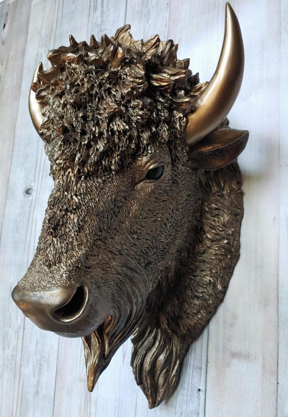 Faux Taxidermy Buffalo Bison Wall Mount, Buffalo Head Wall Mount, Bison Head Wall Mount