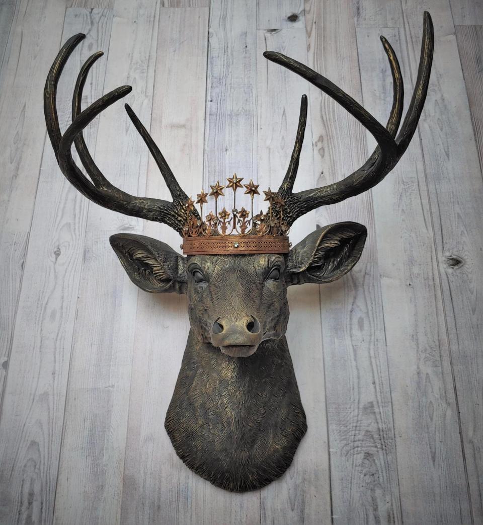 Faux Taxidermy Deer Head Wall Art, Faux Stag Head, Crowned Deer Head