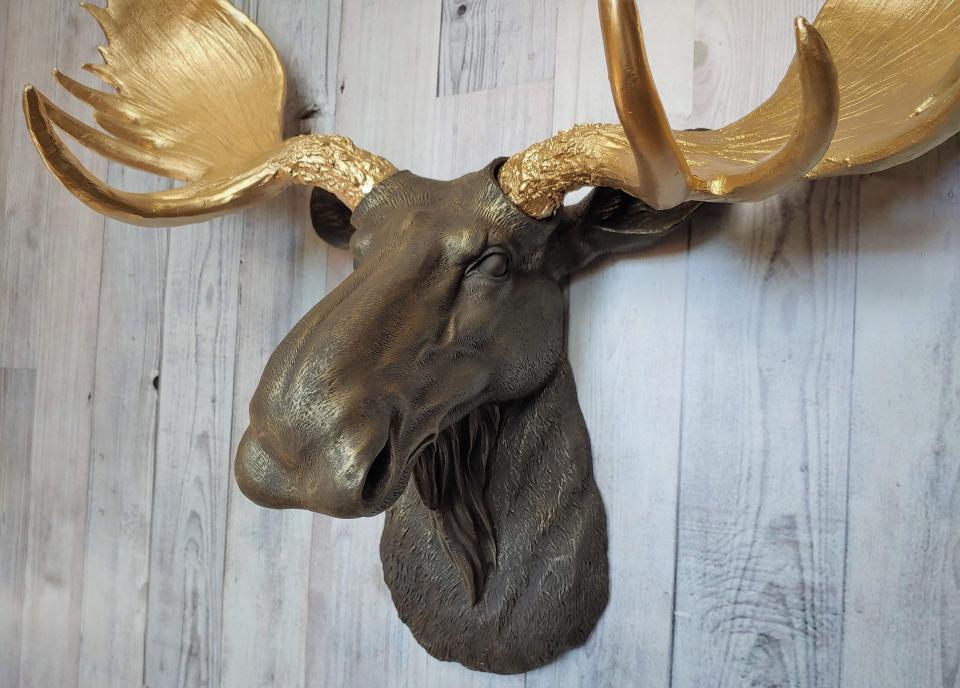 Faux Taxidermy Moose Head Wall Mount, Moose Head Wall Decor
