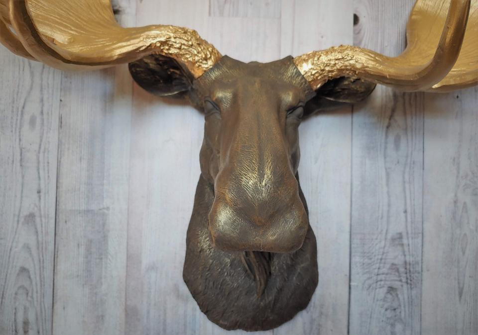 Faux Taxidermy Moose Head Wall Mount, Moose Head Wall Decor