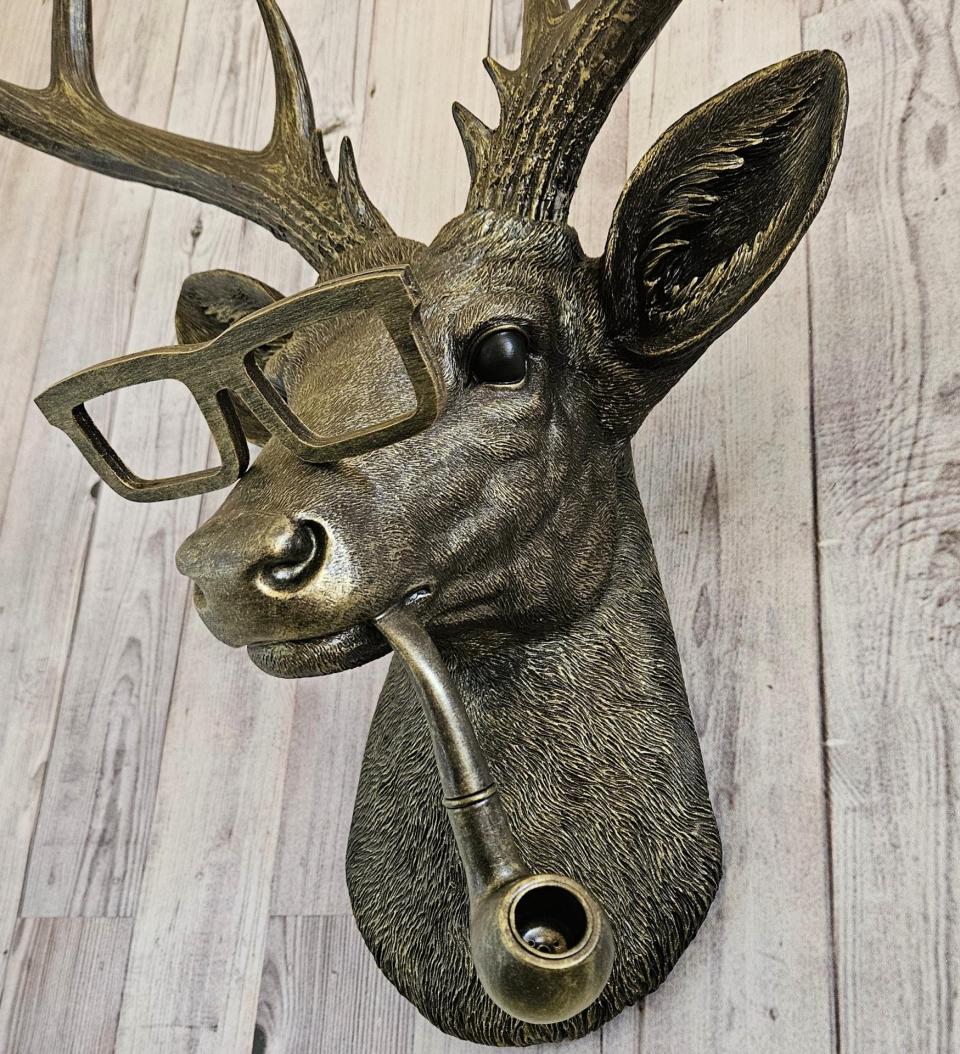 faux taxidermy deer head wall mount, frankie stag