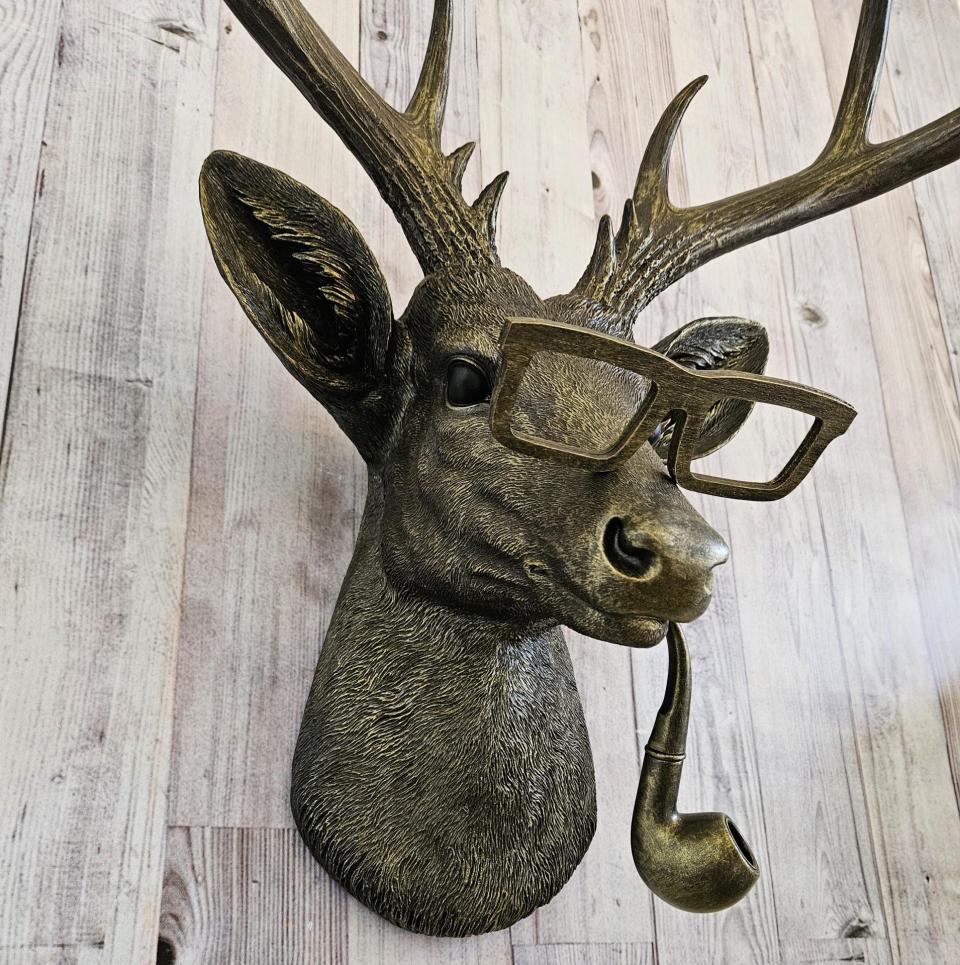 faux taxidermy deer head wall mount, frankie stag