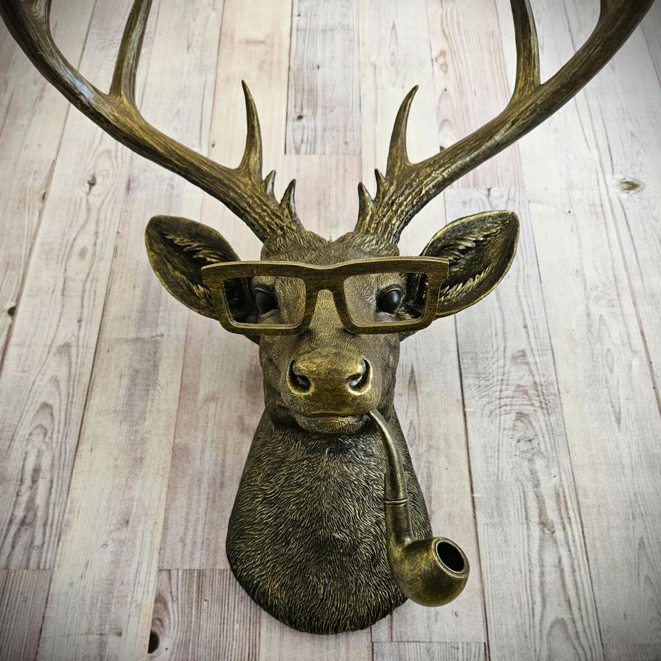 faux taxidermy deer head wall mount, frankie stag