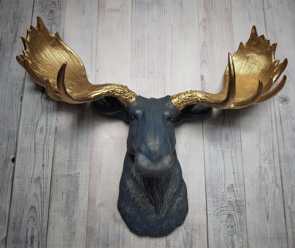 Faux Taxidermy Moose Head Wall Mount, Moose Head Wall Decor, Faux Animal Heads