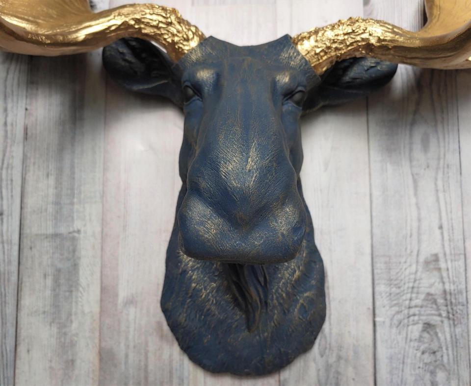 Faux Taxidermy Moose Head Wall Mount, Moose Head Wall Decor, Faux Animal Heads