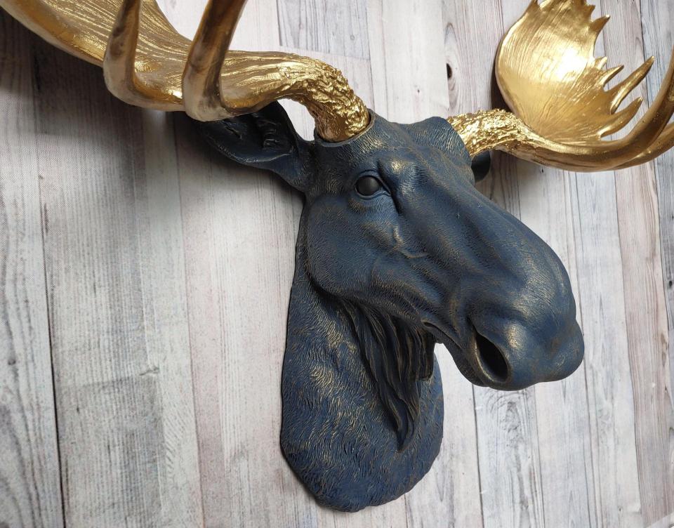 Faux Taxidermy Moose Head Wall Mount, Moose Head Wall Decor, Faux Animal Heads
