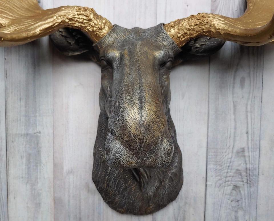 Faux Taxidermy Moose Head Wall Mount, Moose Head Wall Decor,  Moose Head Wall Art