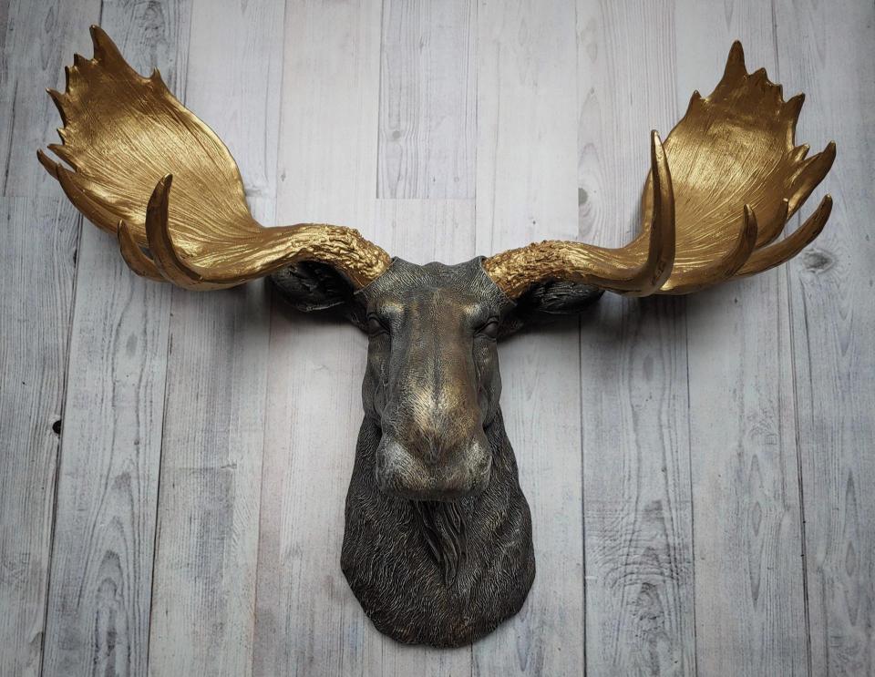 Faux Taxidermy Moose Head Wall Mount, Moose Head Wall Decor,  Moose Head Wall Art