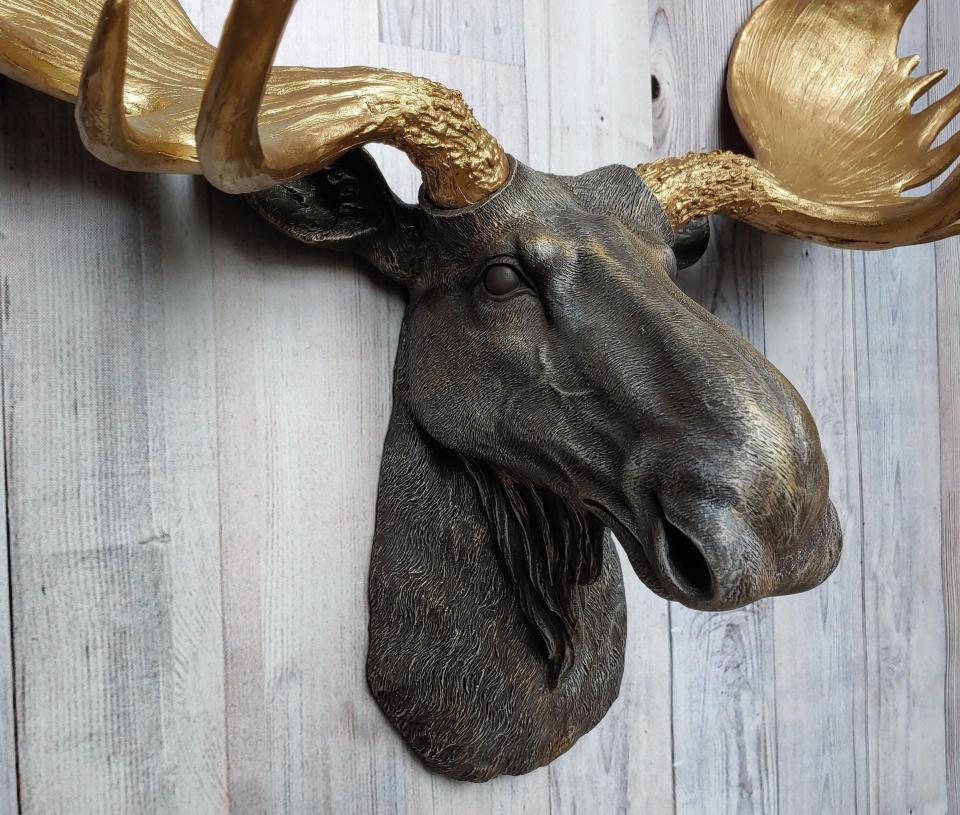 Faux Taxidermy Moose Head Wall Mount, Moose Head Wall Decor,  Moose Head Wall Art