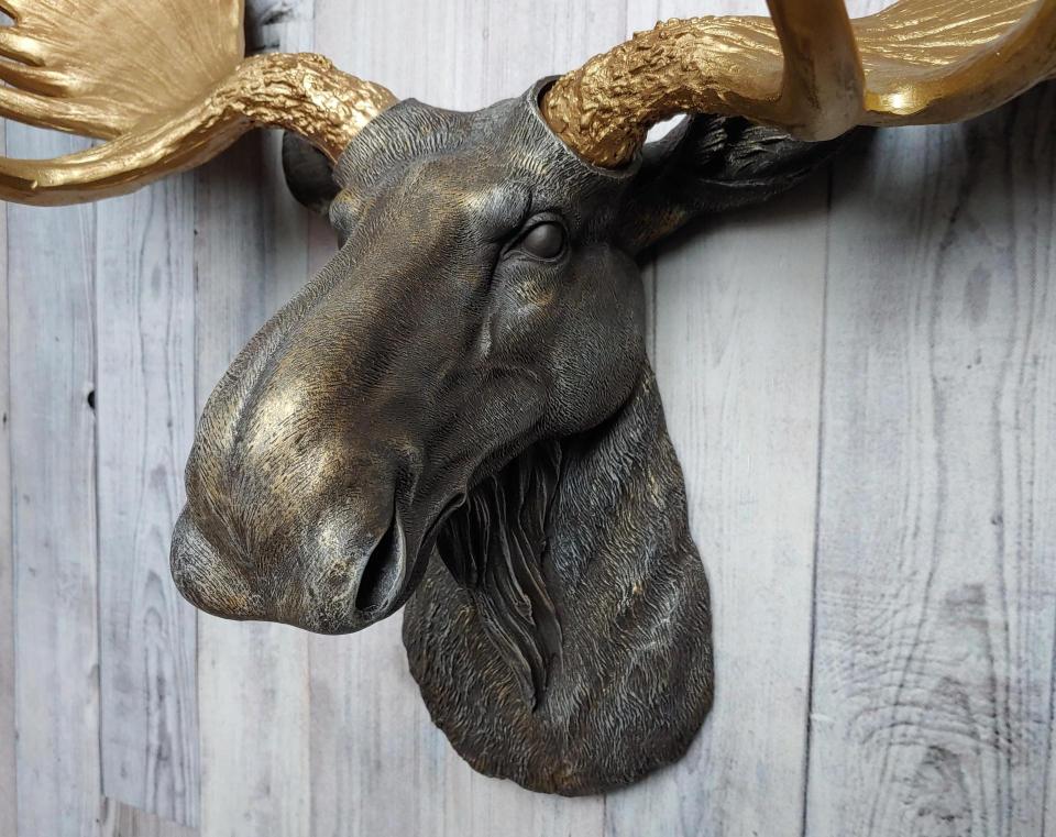 Faux Taxidermy Moose Head Wall Mount, Moose Head Wall Decor,  Moose Head Wall Art