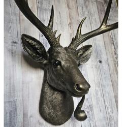 Faux Taxidermy Deer Head, Faux Stag Head Wall Mount, Pipe Smoking Deer Head