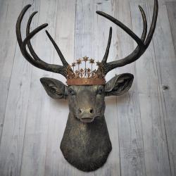 Faux Taxidermy Deer Head Wall Art, Faux Stag Head, Crowned Deer Head
