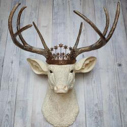 Faux Taxidermy Deer Head Wall Art, Faux Stag Head, Crowned Deer Head