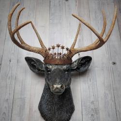 Faux Taxidermy Deer Head Wall Art, Faux Stag Head, Crowned Deer Head