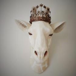 Faux taxidermy giraffe head, Giraffe head wall mount, Giraffe head wall decor