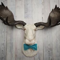 Faux Taxidermy Moose Head, Moose Head Wall Decor, Moose Head with Bow Tie