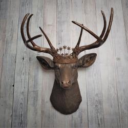 Faux Taxidermy Deer Head Wall Decor, Stag Head Wall Mount, Deer Head Wall Art, Crowned Deer Head