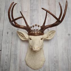 Faux Taxidermy Deer Head, Faux Stag Head, Deer Head with Crown
