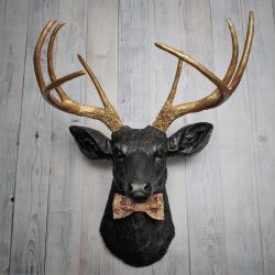 Faux Taxidermy Deer Head, Faux Stag Head, Bow Tie Deer Head