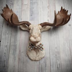Faux Taxidermy Moose Head Wall Art, Faux Moose Head Wall Mount