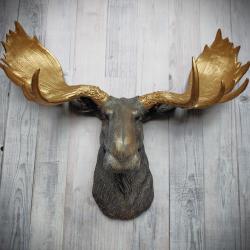 Faux Taxidermy Moose Head Wall Mount, Moose Head Wall Decor,  Moose Head Wall Art