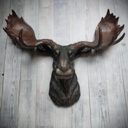 Faux Taxidermy Moose Head Wall Mount, Moose Head Wall Decor, Faux Animal Heads